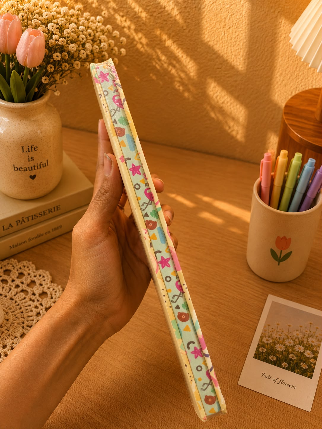 Premium Flamingo A5 Hardcover Notebook | 200 Pages | Elastic Closure Journal for Office, School & Daily Writing