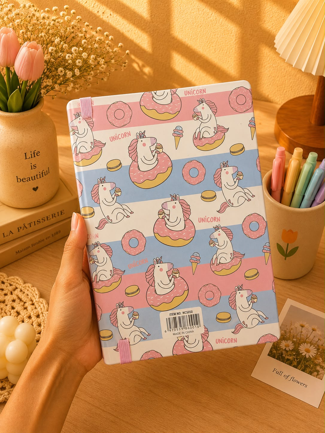 My Sweet Unicorn A5 Premium Hardcover Notebook | 200 Pages | Elastic Closure Journal for School, Office & Daily Writing
